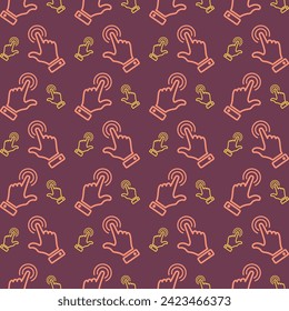 Touch Screen Icon Vector trendy repeating pattern maroon illustration background
