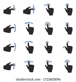 Tippen Sie auf Bildschirmsymbole. Zwei Tone Flat Design. Vektorgrafik.