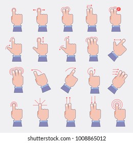 Touch screen instruction. Vector illustrate flat design element.