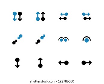 Touch screen interface duotone icons on white background. Vector illustration.