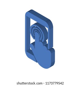 Touch screen isometric left top view 3D icon