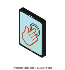 Touch screen isometric left top view 3D icon