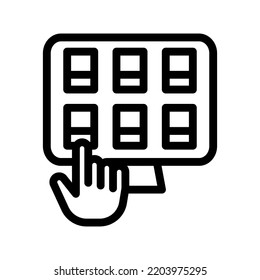 touch screen line icon illustration vector graphic 