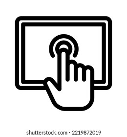 ilustración de icono de pantalla táctil vectorial