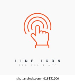 Touch screen line vector icon