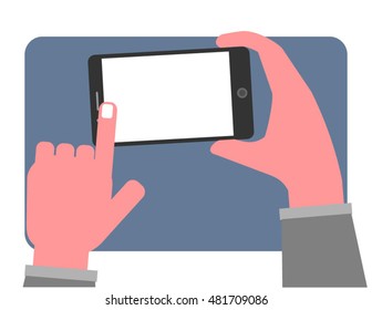 Touch screen mobile phone, in hand