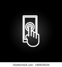 touch screen neon icon. Elements of intelligence set. Simple icon for websites, web design, mobile app, info graphics