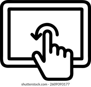 touch screen outline vector icon on white background.
