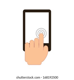 touch screen over white background vector illustration 