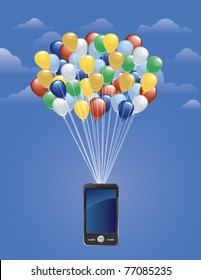 Touch Screen Phone with balloons