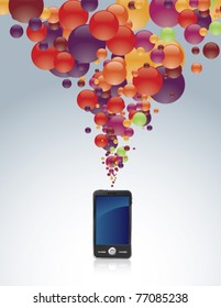 Touch Screen Phone with burst of colors