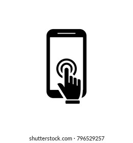 touch screen phone icon logo vector