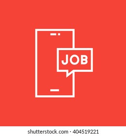 Touch screen phone with message line icon.