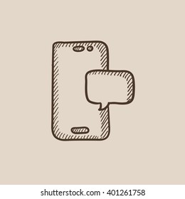 Toque el teléfono de pantalla con el icono de esbozo de mensaje.