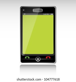 Touch screen phone  on a white background