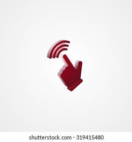 Touch Screen Red 3d  illustration