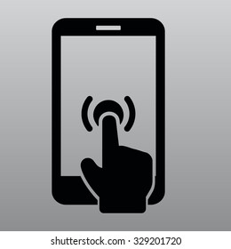 touch screen responds to touch vector icon