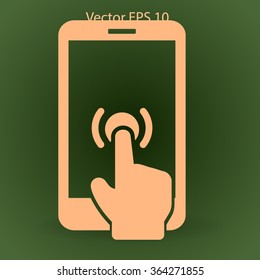 touch screen responds to touch vector icon