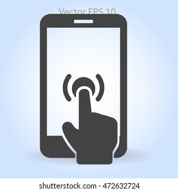 touch screen responds to touch vector icon