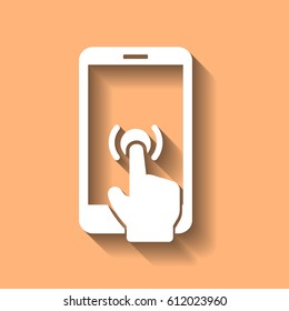 touch screen responds to touch vector icon