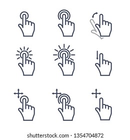 Touch Screen Sensor Symbols Icons Sets. Vector illustration