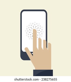 Touch screen smartphone icon