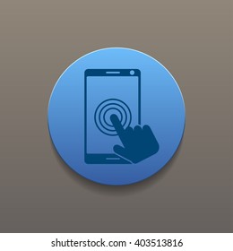 Touch screen smartphone icon. Flat design style 