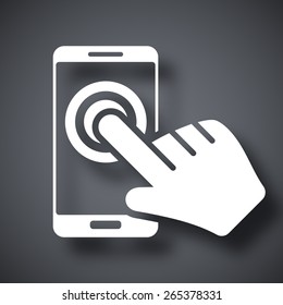 Touch screen smartphone icon, vector