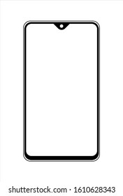 touch screen smartphone ilustration, icon flat design black and white