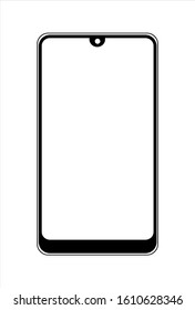 touch screen smartphone ilustration, icon flat design black and white