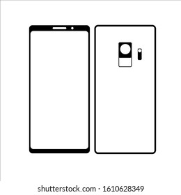 touch screen smartphone ilustration, icon flat design black and white
