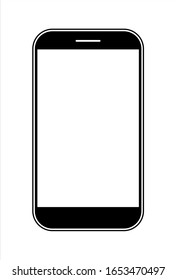 Touchscreen-Smartphone-Illustration, Symbol-flaches Design, schwarz-weiß
