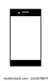 pantalla táctil para smartphones, icono de diseño plano blanco y negro