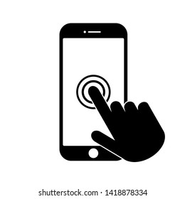 Touch screen Smartphone, mobile phone, iPhone on white background icon-vector