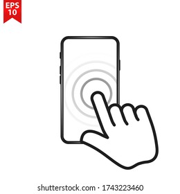 Tippen Sie auf das Symbol für Smartphones. Zeigersymbol Flachdesign-Stil. Vektor EPS 10.