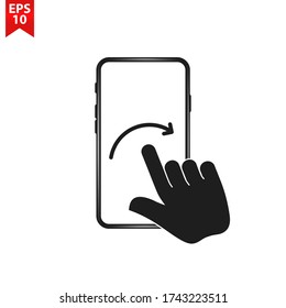 Touch screen smartphone sign icon. Hand pointer symbol. Flat design style. Vector EPS 10.