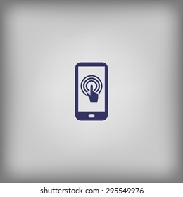 Touch screen smartphone sign icon. Hand pointer symbol. Flat design style icon 