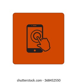 Touch screen smartphone sign icon. Hand pointer symbol. Flat design style. Vector EPS 10.