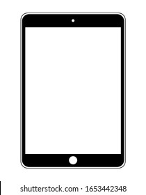 touch screen smartphone (tablet) ilustration, icon flat design black and white