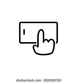 Touch Screen Smartphone Technology Gadget Vector Logo Monoline Icon Symbol for Graphic Design UI UX or Website