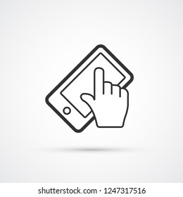 Touch screen smartphone trendy style black icon. Vector illustration