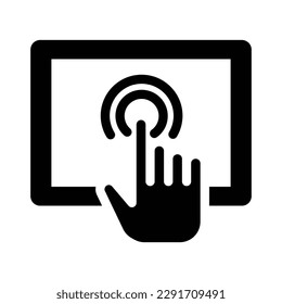 touch screen solid icon illustration vector graphic
