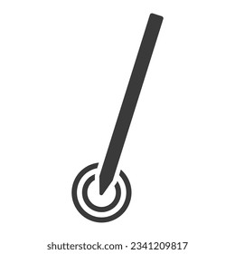 Touch screen stylus glyph icon isolated on white background.Vector illustration.