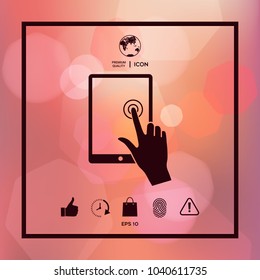 Touch screen tablet with click hand