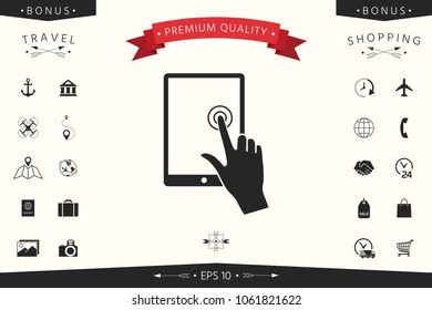 Touch screen tablet with click hand