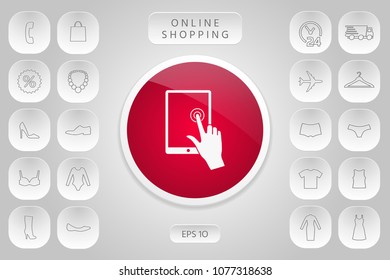 Touch screen tablet with click hand