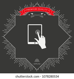 Touch screen tablet with click hand