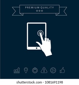 Touch screen tablet with click hand