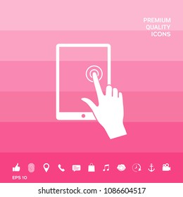 Touch screen tablet with click hand