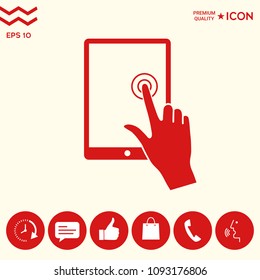 Touch screen tablet with click hand